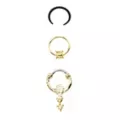 Multi-Pack CZ Goldtone Septum Clicker Retainer and Captive 3 Pack- 16 Gauge at Spencer's