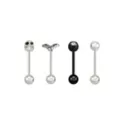 Multi-Pack CZ Skull and Moth Barbells 4 Pack - 14 Gauge at Spencer's