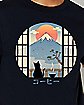 Coffee Cat in Mt. Fuji T Shirt- Vincent Trinidad