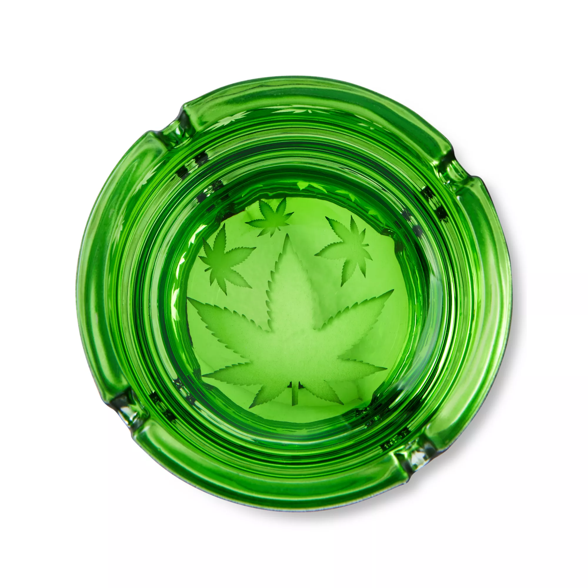Green Frosted Pot Leaf Ashtray