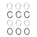 Multi-Pack Black and Silvertone Hoop Nose Rings and Half Hoop Nose Rings 12 Pack - 20 Gauge at Spencer's