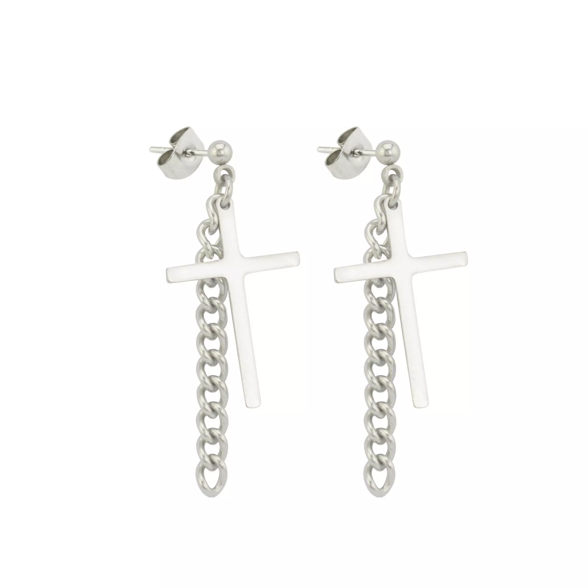 Chain Cross Dangle Earrings at Spencer's