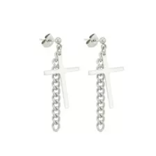 Chain Cross Dangle Earrings at Spencer's