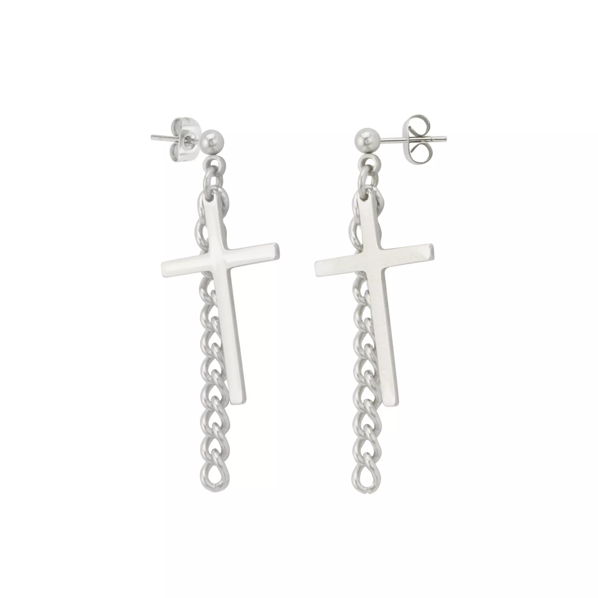 Chain Cross Dangle Earrings at Spencer's