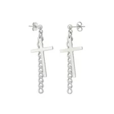 Chain Cross Dangle Earrings at Spencer's
