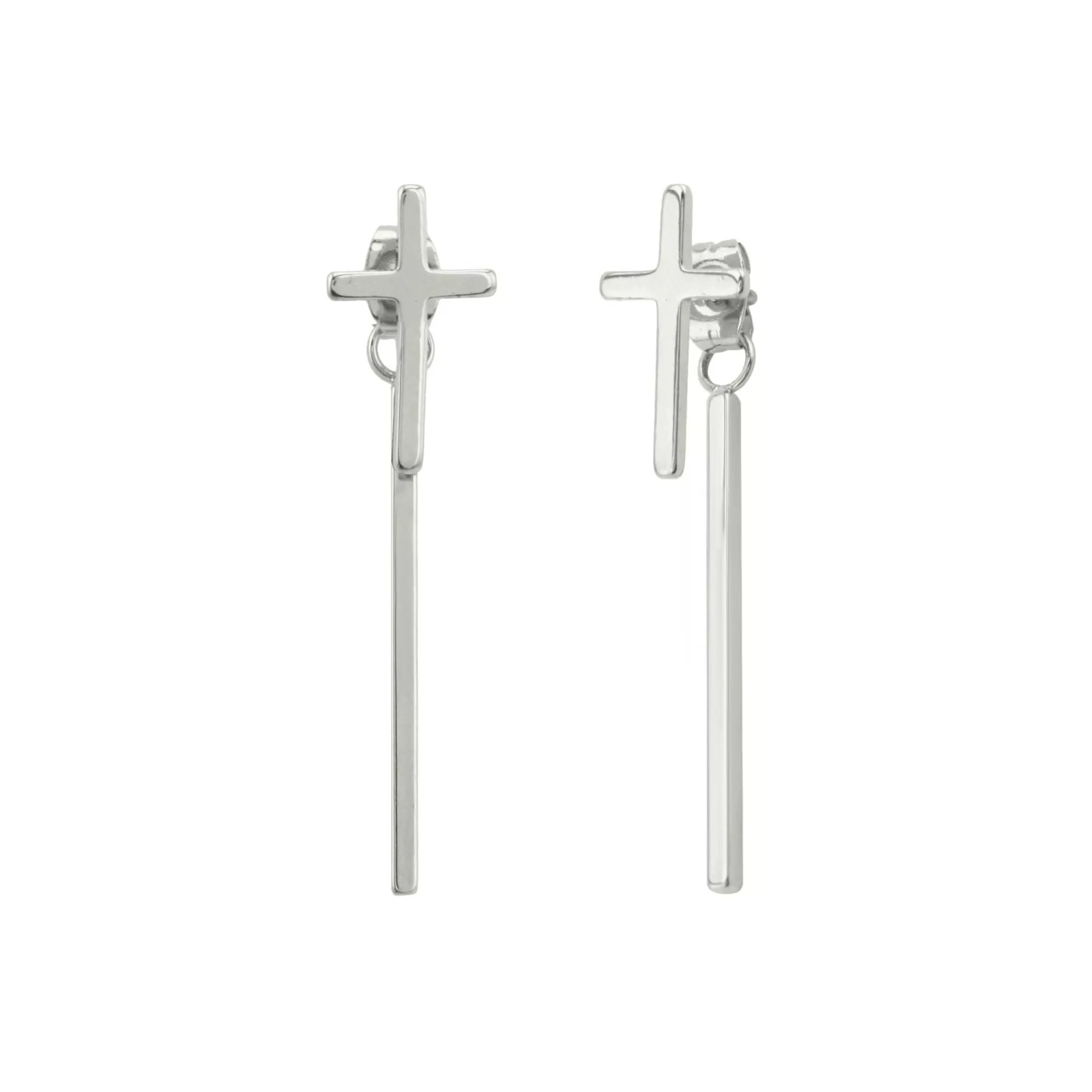 Cross and Bar Dangle Stud Earrings at Spencer's