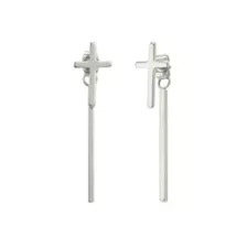 Cross and Bar Dangle Stud Earrings at Spencer's