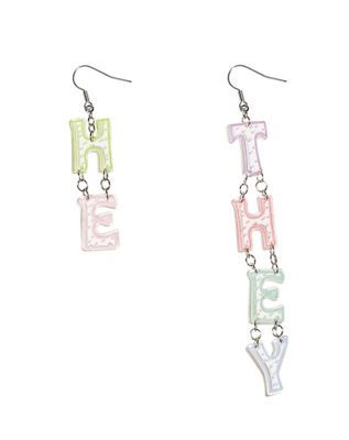 He They Pronouns Dangle Earrings 