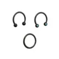 Multi-Pack CZ Black Horseshoe Rings and Seamless Hoop Nose Ring 3 Pack - 16 Gauge at Spencer's