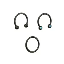Multi-Pack CZ Black Horseshoe Rings and Seamless Hoop Nose Ring 3 Pack - 16 Gauge at Spencer's