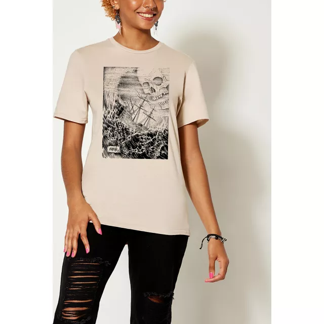 Skull Pirate Ship T Shirt - SawBlade666 at Spencer's