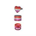 Multi-Pack Lesbian Pride Heart Rings - 5 Pack at Spencer's