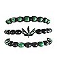 Multi-Pack Green Leaf Cord and Bead Bracelets - 3 Pack
