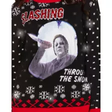 Light-Up Michael Myers Slashing Through the Snow Christmas Sweater - Halloween at Spencer's