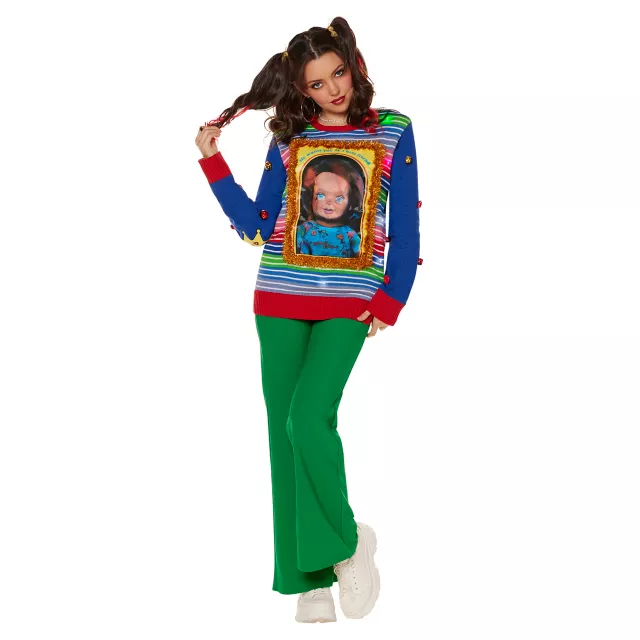 Light-Up Lenticular Chucky Christmas Sweater at Spencer's