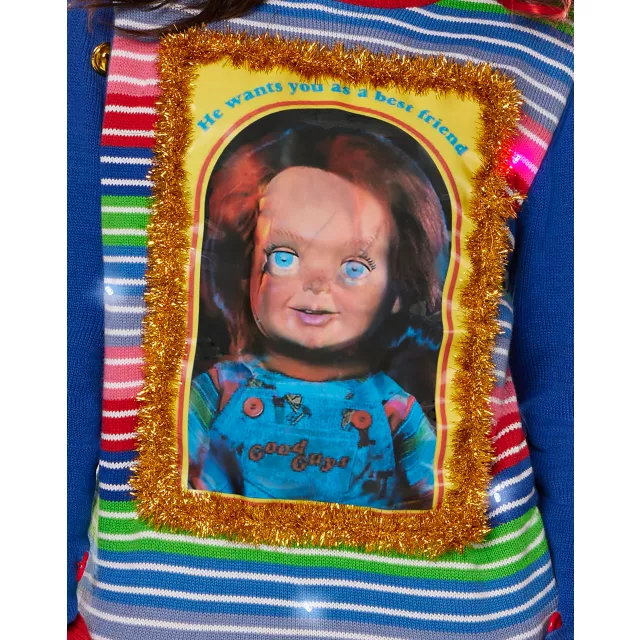 Light-Up Lenticular Chucky Christmas Sweater at Spencer's