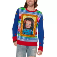 Light-Up Lenticular Chucky Christmas Sweater at Spencer's