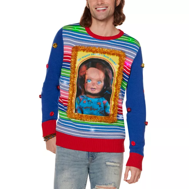 Light-Up Lenticular Chucky Christmas Sweater at Spencer's