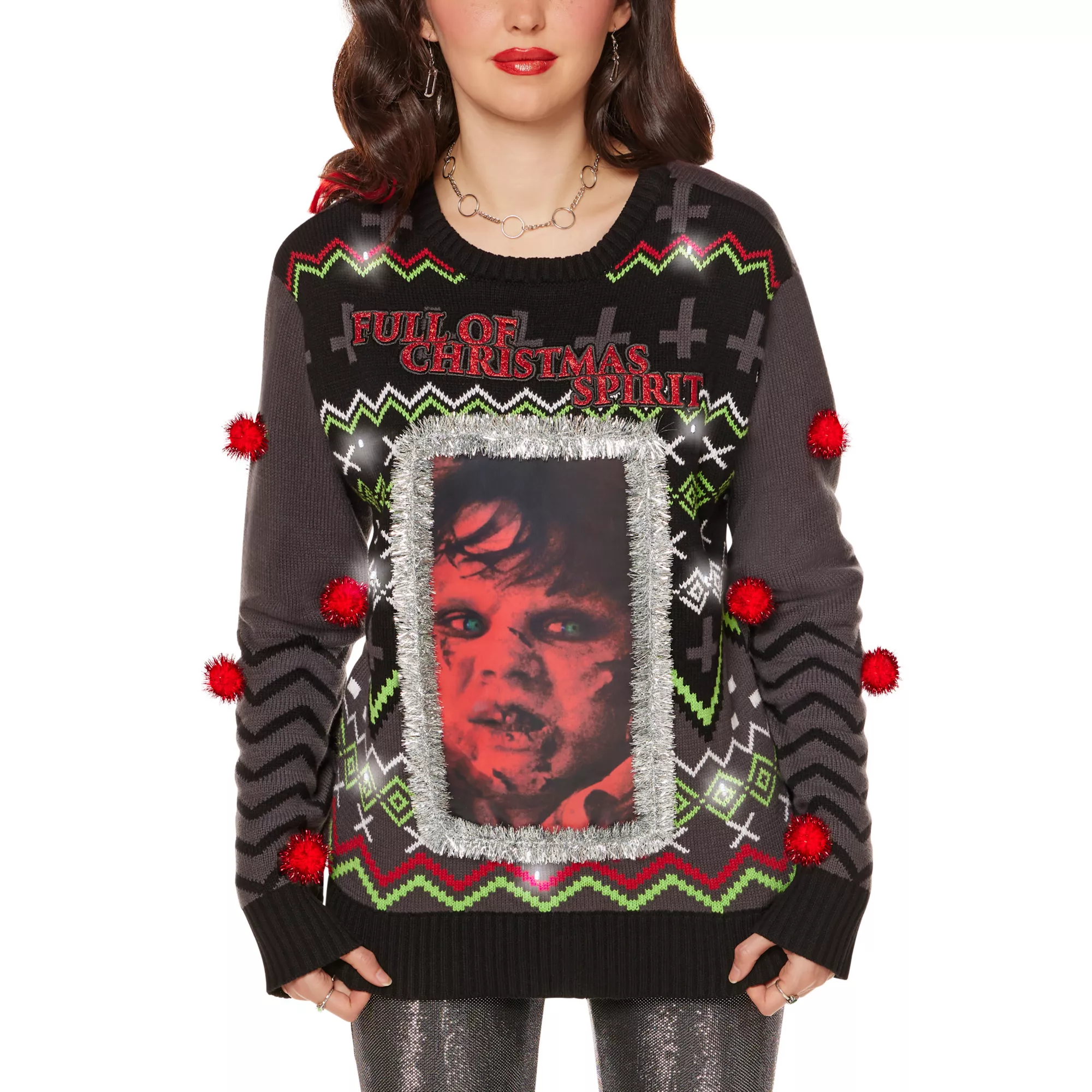 Light-Up Full of Christmas Spirit Sweater - The Exorcist