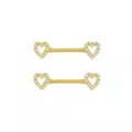 Goldtone Heart Nipple Barbells - 14 Gauge at Spencer's