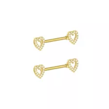 Goldtone Heart Nipple Barbells - 14 Gauge at Spencer's