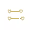 Goldtone Heart Nipple Barbells - 14 Gauge at Spencer's