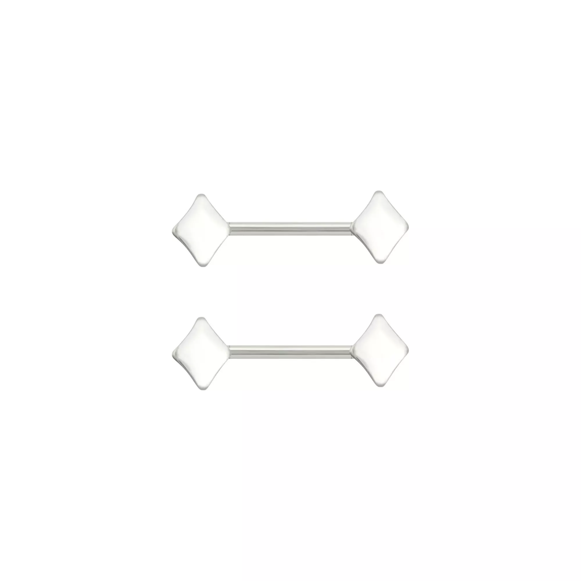 Silvertone Diamond Shape Nipple Barbells - 14 Gauge at Spencer's