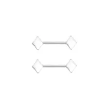 Silvertone Diamond Shape Nipple Barbells - 14 Gauge at Spencer's