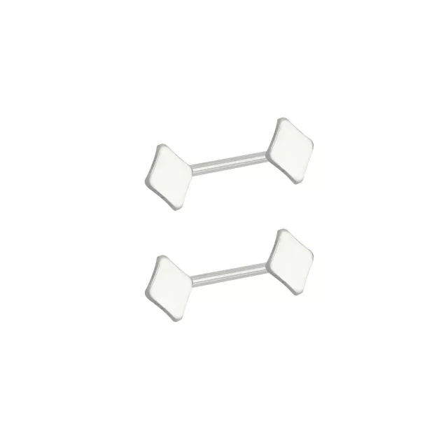 Silvertone Diamond Shape Nipple Barbells - 14 Gauge at Spencer's