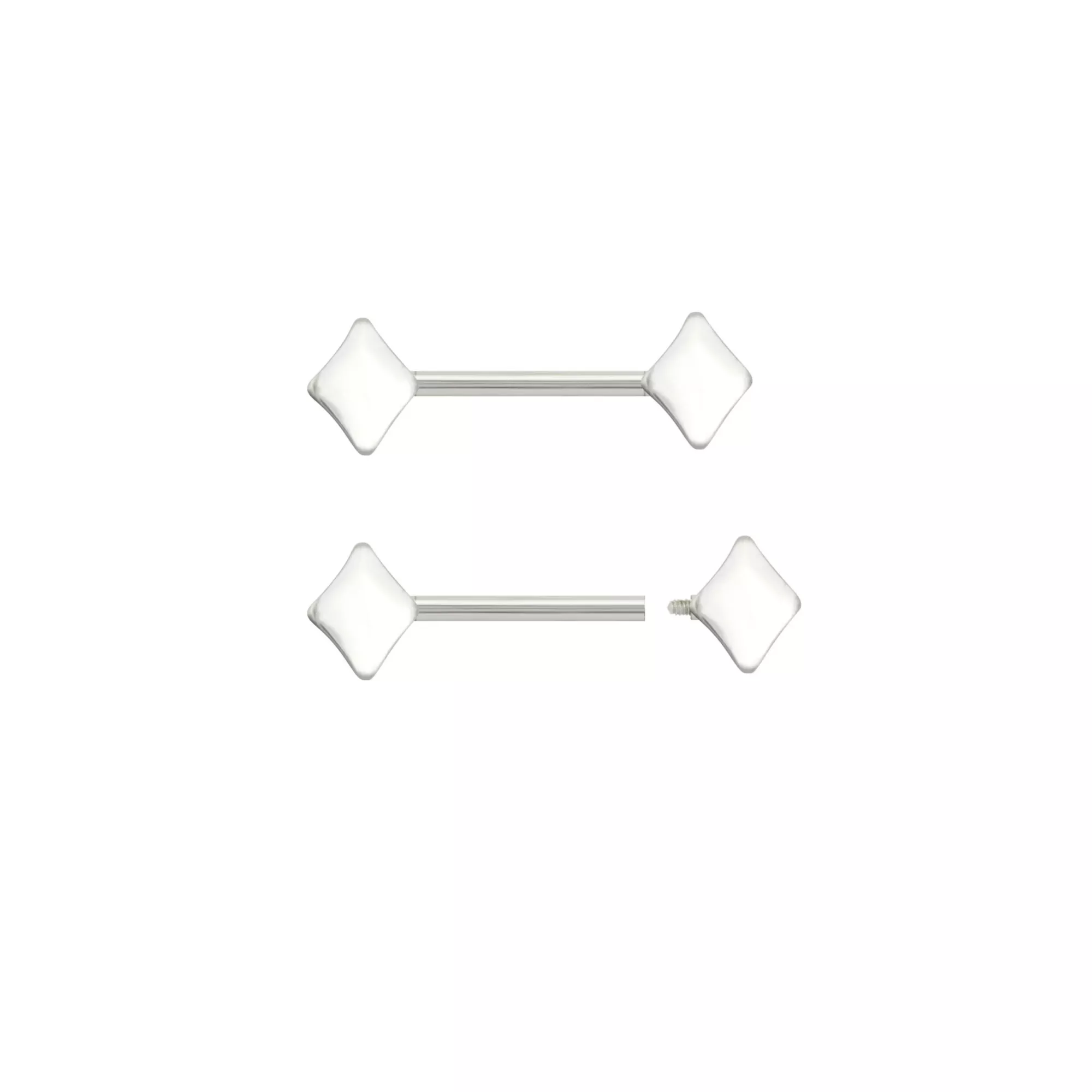 Silvertone Diamond Shape Nipple Barbells - 14 Gauge at Spencer's