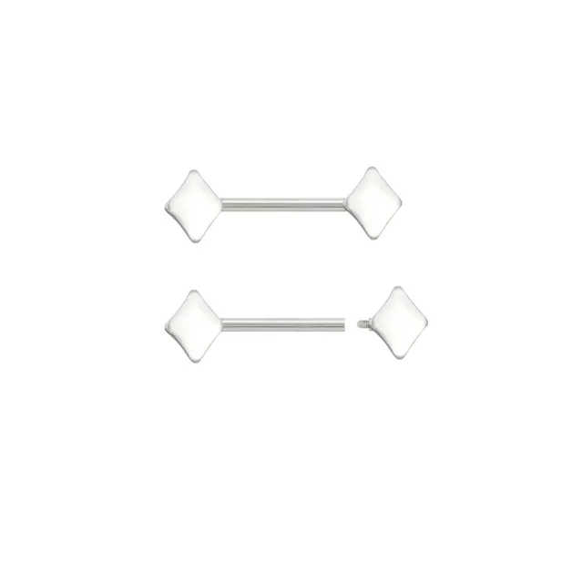 Silvertone Diamond Shape Nipple Barbells - 14 Gauge at Spencer's
