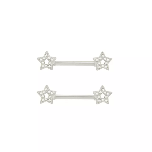 CZ Star Nipple Barbells 14 Gauge Spencer s