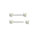 CZ Heart Nipple Barbells - 14 Gauge at Spencer's