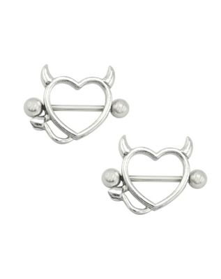 Titanium heart deals nipple rings