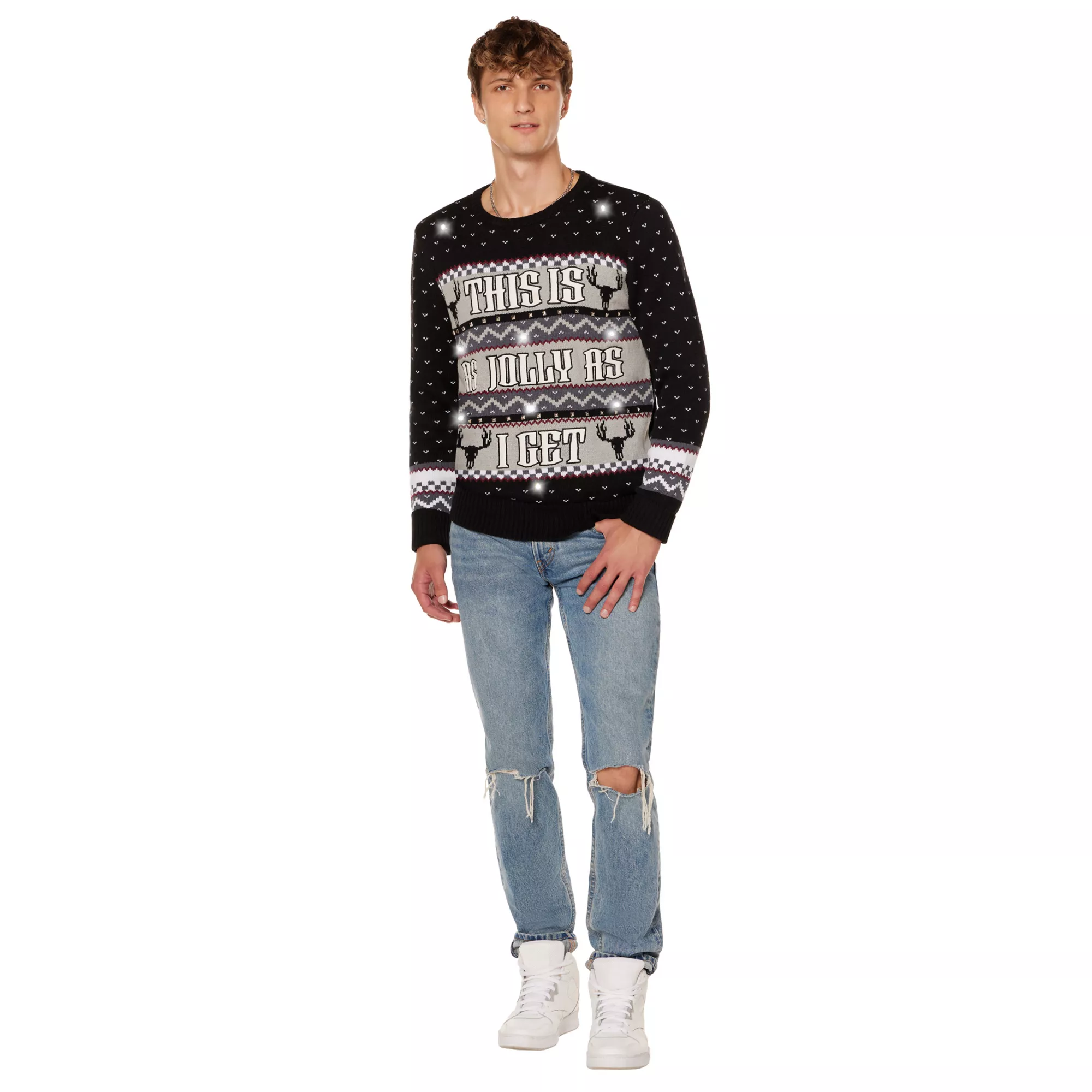 This Is as Jolly I Get Light-Up Christmas Sweater