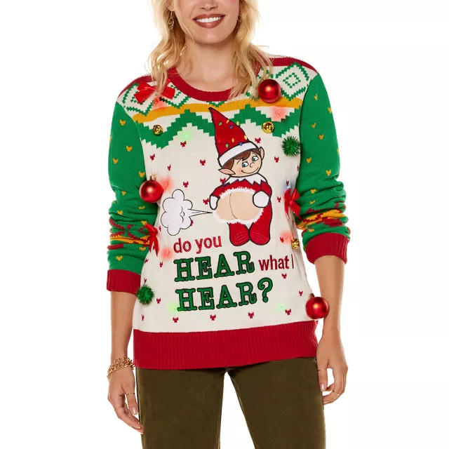 Light Up Do You Hear What I Hear Elf Christmas Sweater Spencer s