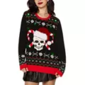 Light-Up Skull and Candy Canes Christmas Sweater at Spencer's