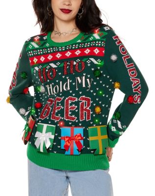Light-Up Ho Ho Hold My Beer Christmas Sweater