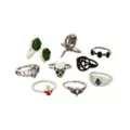 Multi-Pack Witchy Rings - 9 Pack at Spencer's