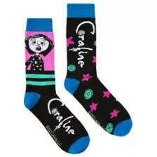 Coraline Neon Crew Socks - 2 Pair at Spencer's