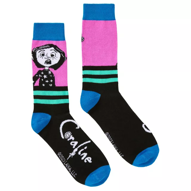 Coraline Neon Crew Socks - 2 Pair at Spencer's