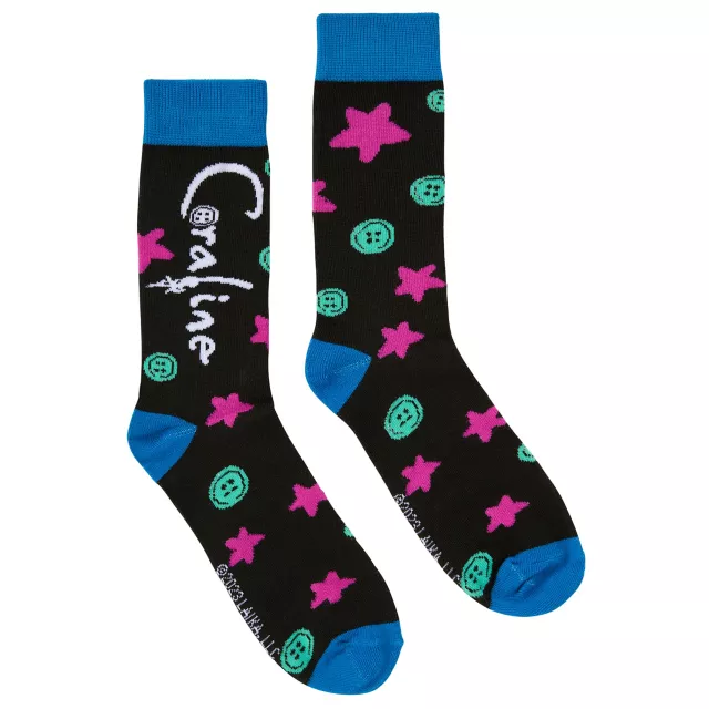Coraline Neon Crew Socks - 2 Pair at Spencer's