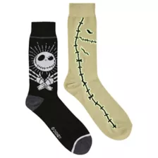 Jack Skellington and Oogie Boogie Crew Socks 2 Pair - The Nightmare Before Christmas at Spencer's