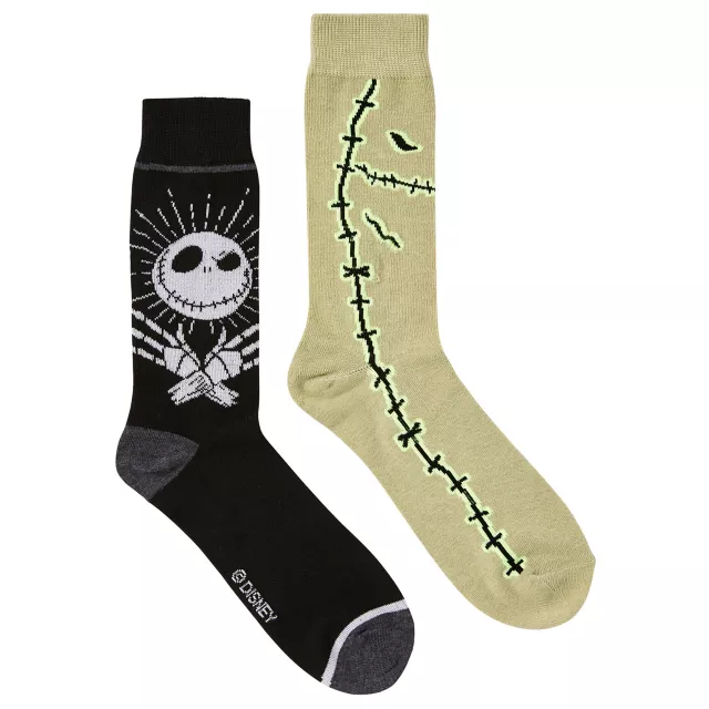 Jack Skellington and Oogie Boogie Crew Socks 2 Pair - The Nightmare Before Christmas at Spencer's