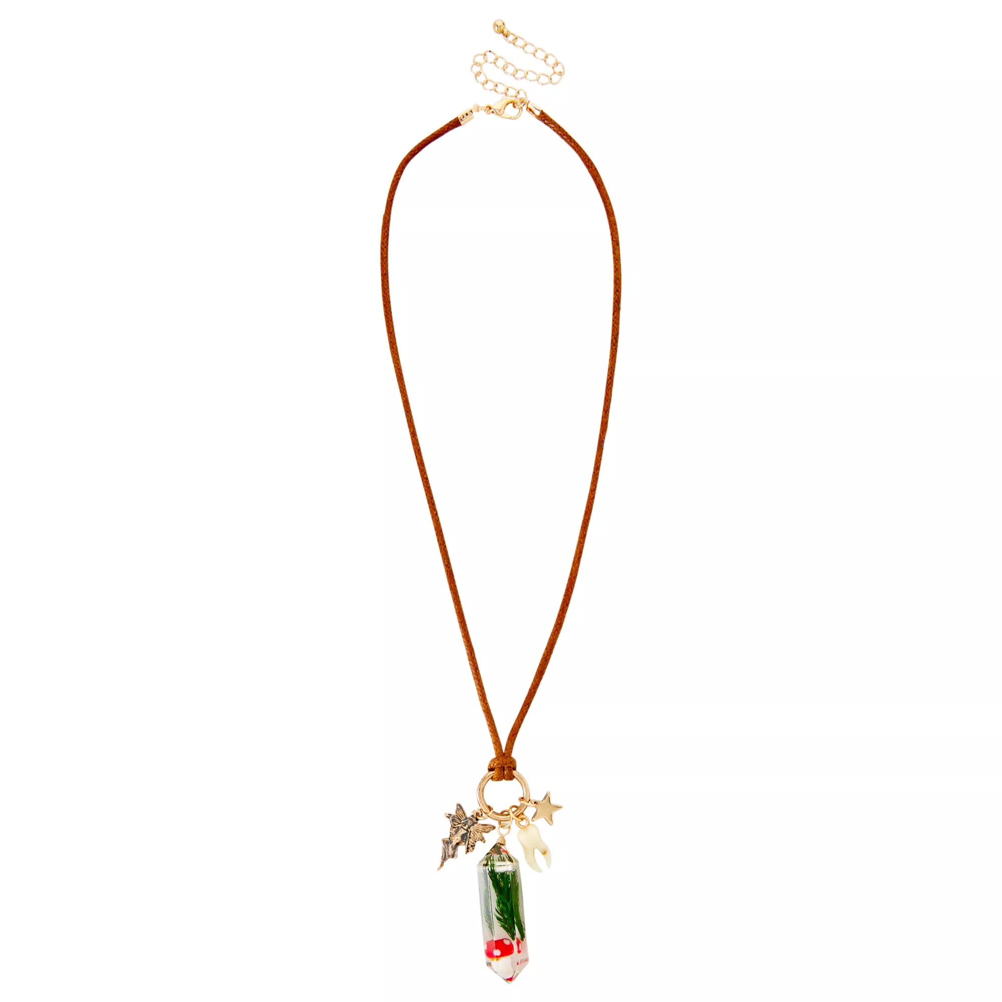 Resin Mushroom Fairy Necklace at Spencer's