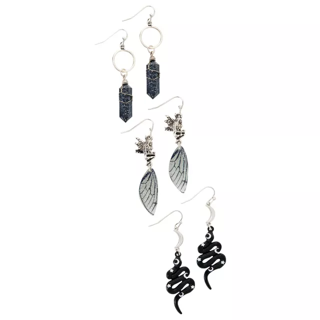 Multi-Pack Celestial Snake and Wing Dangle Earrings - 3 Pair at Spencer's