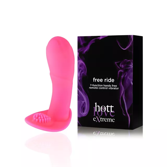 Free Ride 7-Function Hands Free Rechargeable Remote Control Vibrator 5.1 Inch - Hott Love Extreme at Spencer's