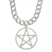 Pentagram Bling Chain Necklace at Spencer's