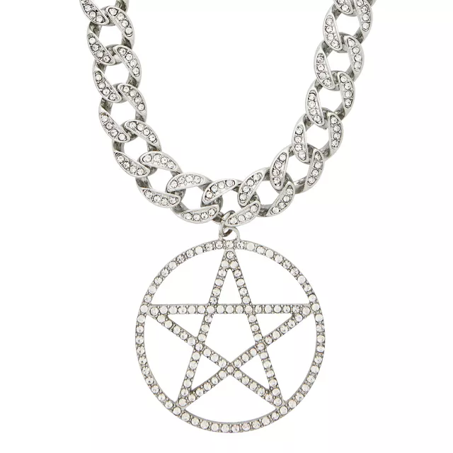 Pentagram Bling Chain Necklace at Spencer's