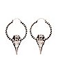 Raven Skull Hoop Earrings